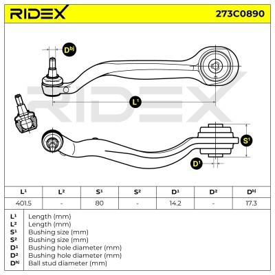 Querlenker RIDEX 273C0890 273C0890 - foto 7