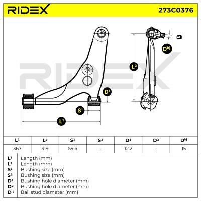 Querlenker RIDEX 273C0376 273C0376 - foto 7