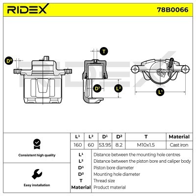 Bremssattel RIDEX 78B0066 78B0066 - foto 5