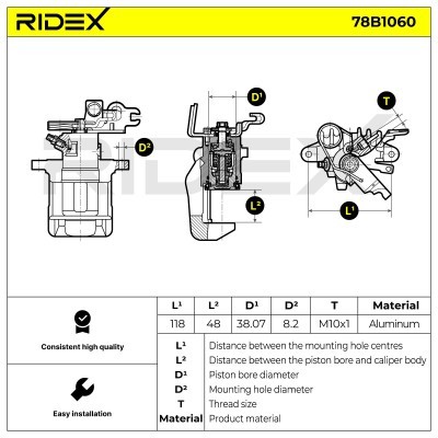 Bremssattel RIDEX 78B1060 78B1060 - foto 5