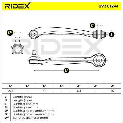 Querlenker RIDEX 273C1241 273C1241 - foto 6