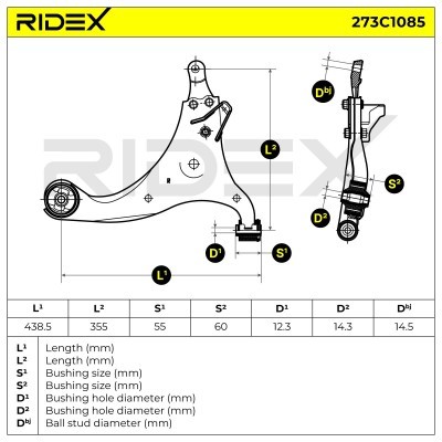 Querlenker RIDEX 273C1085 273C1085 - foto 6