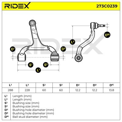 Querlenker RIDEX 273C0239 273C0239 - foto 6
