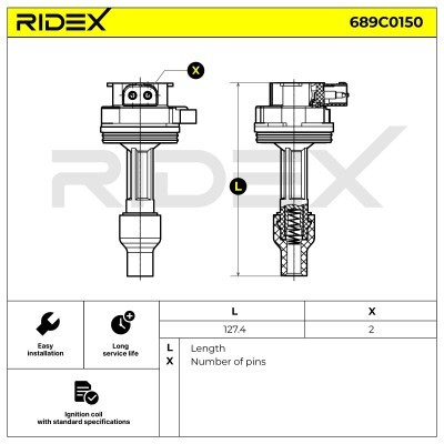 Zündspule RIDEX 689C0150 689C0150 - foto 5