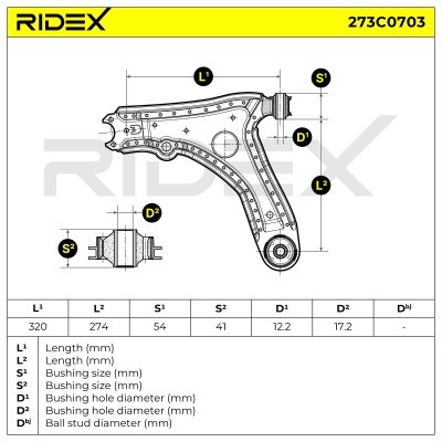 Querlenker RIDEX 273C0703 273C0703 - foto 8