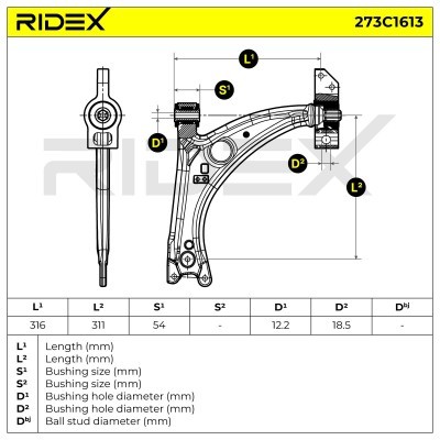 Querlenker RIDEX 273C1613 273C1613 - foto 6