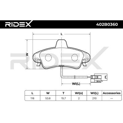 Bremsbeläge Satz RIDEX 402B0360 402B0360 - foto 4