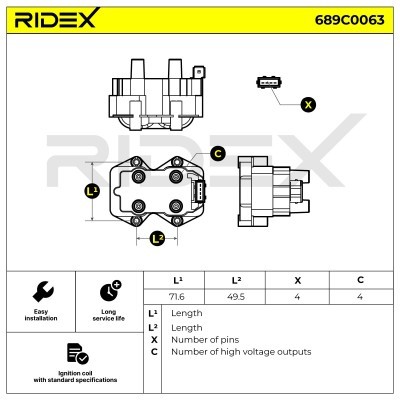 Zündspule RIDEX 689C0063 689C0063 - foto 4