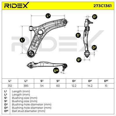 Querlenker RIDEX 273C1361 273C1361 - foto 5