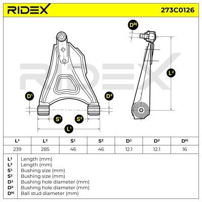 Querlenker RIDEX 273C0126 273C0126 - foto 8