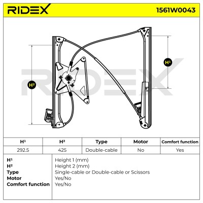 Fensterheber RIDEX 1561W0043 1561W0043 - foto 7
