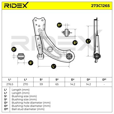 Querlenker RIDEX 273C1265 273C1265 - foto 7