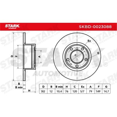 Bremsscheibe Stark SKBD-0023088 SKBD-0023088 - foto 5