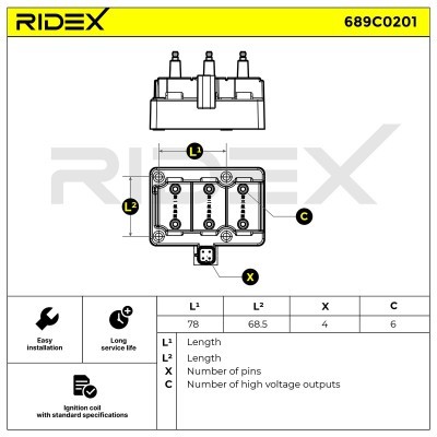 Zündspule RIDEX 689C0201 689C0201 - foto 7