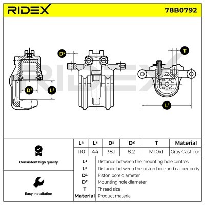 Bremssattel RIDEX 78B0792 78B0792 - foto 5