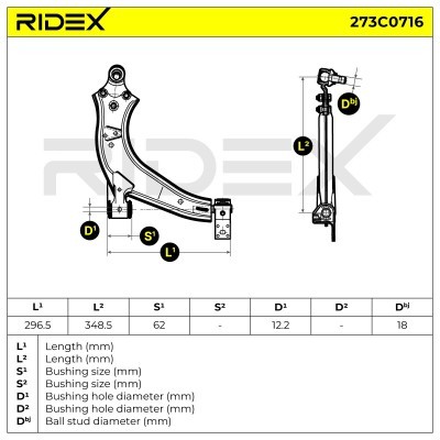 Querlenker RIDEX 273C0716 273C0716 - foto 5