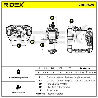 Bremssattel RIDEX 78B0429 78B0429 - foto 7