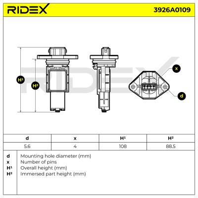Luftmassenmesser RIDEX 3926A0109 3926A0109 - foto 5