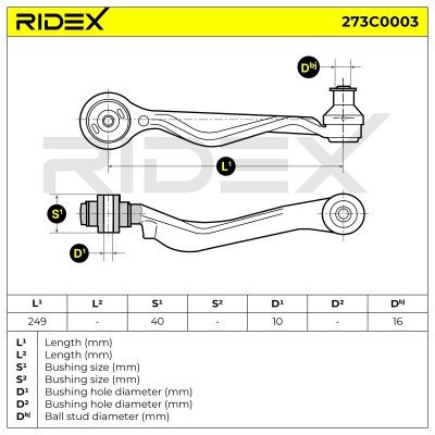 Querlenker RIDEX 273C0003 273C0003 - foto 10