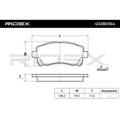 Bremsbeläge Satz RIDEX 402B0164 402B0164 - foto 3