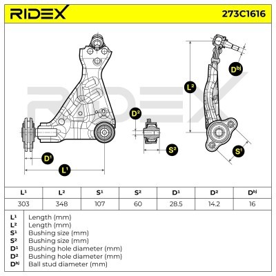 Querlenker RIDEX 273C1616 273C1616 - foto 6
