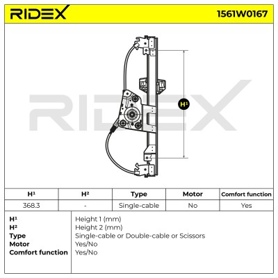 Fensterheber RIDEX 1561W0167 1561W0167 - foto 5