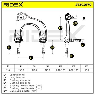 Querlenker RIDEX 273C0170 273C0170 - foto 7