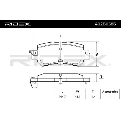 Bremsbeläge Satz RIDEX 402B0586 402B0586 - foto 3