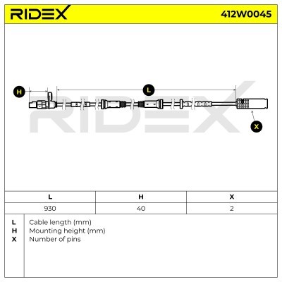 ABS Sensor RIDEX 412W0045 412W0045 - foto 5