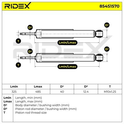 Stoßdämpfer RIDEX 854S1570 854S1570 - foto 6