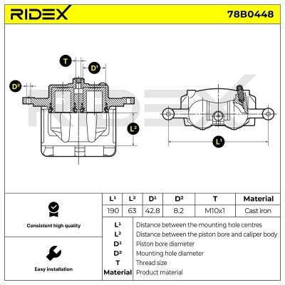Bremssattel RIDEX 78B0448 78B0448 - foto 4