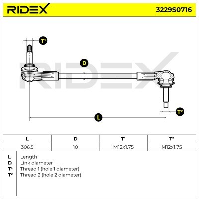 Stabilisator Stange RIDEX 3229S0716 3229S0716 - foto 6