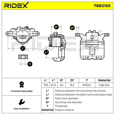 Bremssattel RIDEX 78B2165 78B2165 - foto 6