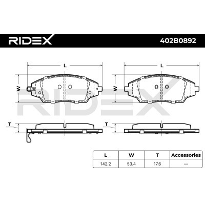 Bremsbeläge Satz RIDEX 402B0892 402B0892 - foto 7