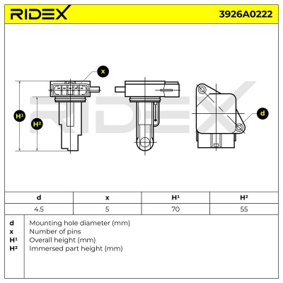Luftmassenmesser RIDEX 3926A0222 3926A0222 - foto 6