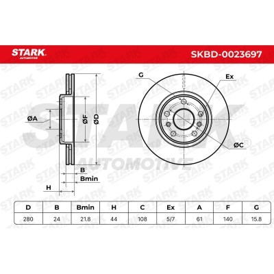 Bremsscheibe Stark SKBD-0023697 SKBD-0023697 - foto 6