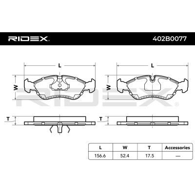 Bremsbeläge Satz RIDEX 402B0077 402B0077 - foto 3