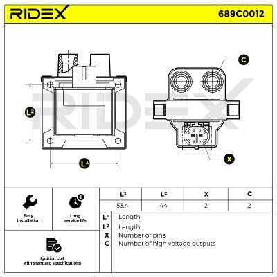 Zündspule RIDEX 689C0012 689C0012 - foto 4