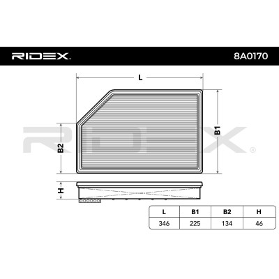 Luftfilter RIDEX 8A0170 8A0170 - foto 6