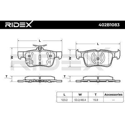 Bremsbeläge Satz RIDEX 402B1083 402B1083 - foto 6