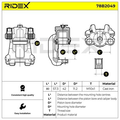 Bremssattel RIDEX 78B2049 78B2049 - foto 5