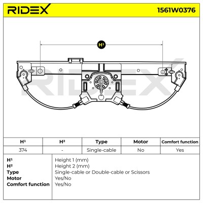 Fensterheber RIDEX 1561W0376 1561W0376 - foto 7
