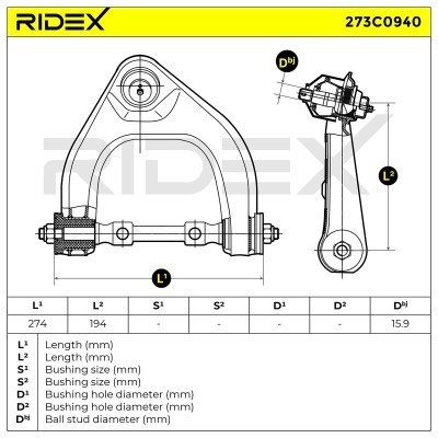 Querlenker RIDEX 273C0940 273C0940 - foto 7