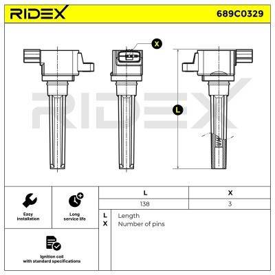 Zündspule RIDEX 689C0329 689C0329 - foto 2