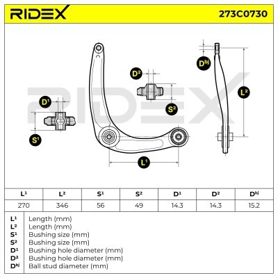 Querlenker RIDEX 273C0730 273C0730 - foto 4