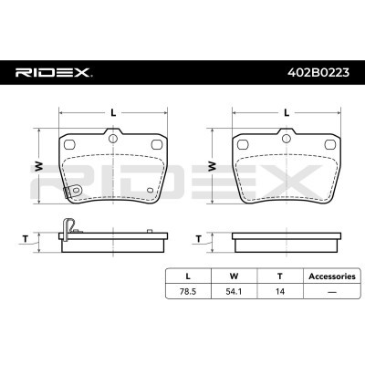 Bremsbeläge Satz RIDEX 402B0223 402B0223 - foto 3