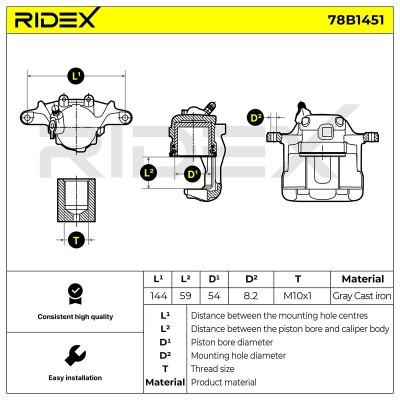 Bremssattel RIDEX 78B1451 78B1451 - foto 6