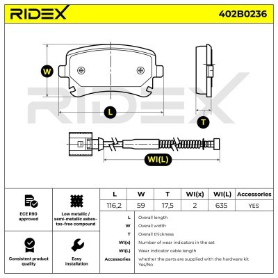 Bremsbeläge Satz RIDEX 402B0236 402B0236 - foto 6