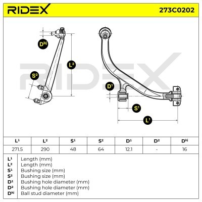 Querlenker RIDEX 273C0202 273C0202 - foto 4
