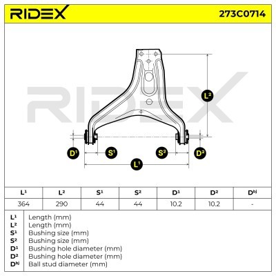 Querlenker RIDEX 273C0714 273C0714 - foto 5